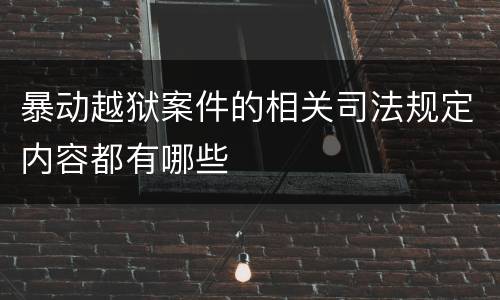 暴动越狱案件的相关司法规定内容都有哪些