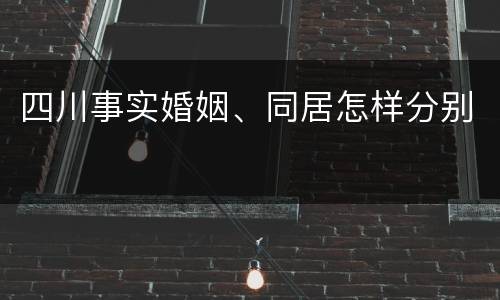 四川事实婚姻、同居怎样分别