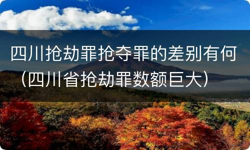 四川抢劫罪抢夺罪的差别有何（四川省抢劫罪数额巨大）