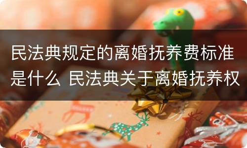 民法典规定的离婚抚养费标准是什么 民法典关于离婚抚养权的规定