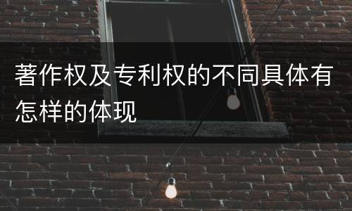 著作权及专利权的不同具体有怎样的体现