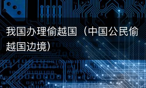我国办理偷越国（中国公民偷越国边境）