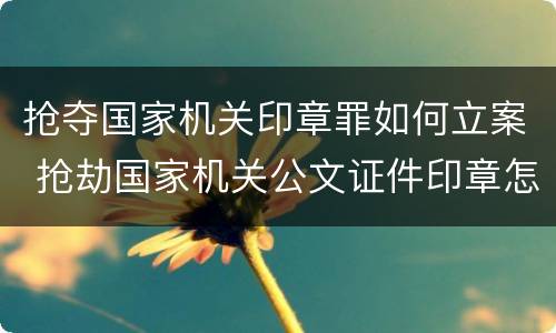 抢夺国家机关印章罪如何立案 抢劫国家机关公文证件印章怎么定罪