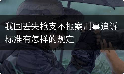我国丢失枪支不报案刑事追诉标准有怎样的规定