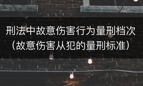 刑法中故意伤害行为量刑档次（故意伤害从犯的量刑标准）