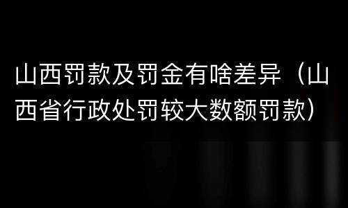 山西罚款及罚金有啥差异（山西省行政处罚较大数额罚款）