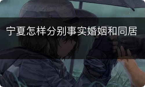 宁夏怎样分别事实婚姻和同居