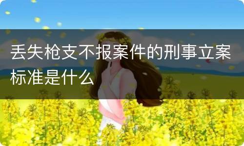 丢失枪支不报案件的刑事立案标准是什么