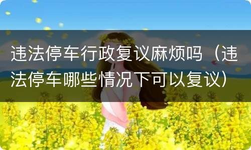 违法停车行政复议麻烦吗（违法停车哪些情况下可以复议）