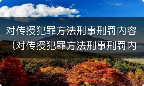 对传授犯罪方法刑事刑罚内容（对传授犯罪方法刑事刑罚内容错误的是）