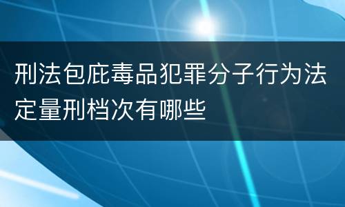 刑法包庇毒品犯罪分子行为法定量刑档次有哪些