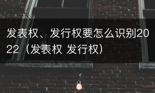 发表权、发行权要怎么识别2022（发表权 发行权）
