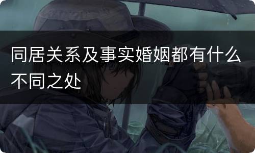 同居关系及事实婚姻都有什么不同之处