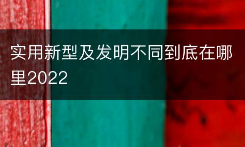 实用新型及发明不同到底在哪里2022