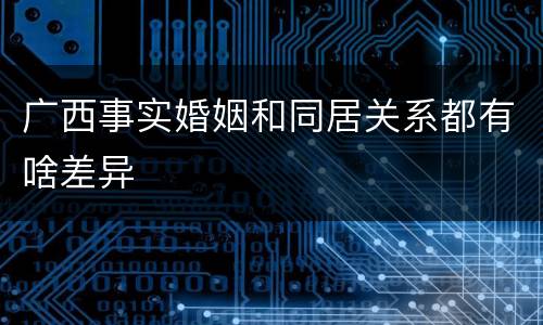 广西事实婚姻和同居关系都有啥差异