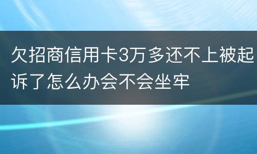 欠招商信用卡3万多还不上被起诉了怎么办会不会坐牢