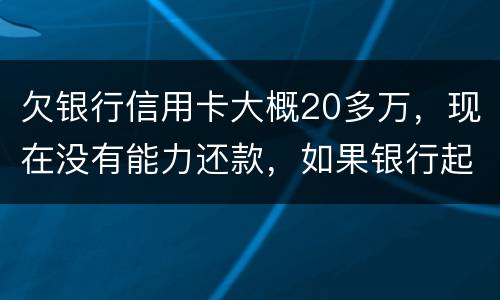 欠银行信用卡大概20多万，现在没有能力还款，如果银行起诉，法院会怎么判决，如果强