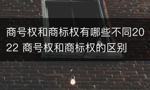 商号权和商标权有哪些不同2022 商号权和商标权的区别