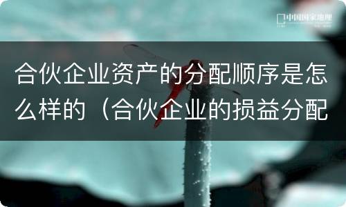 合伙企业资产的分配顺序是怎么样的（合伙企业的损益分配顺序）