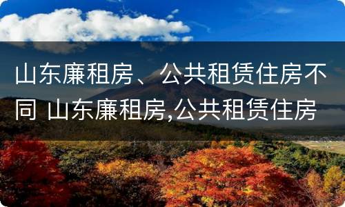 山东廉租房、公共租赁住房不同 山东廉租房,公共租赁住房不同怎么办