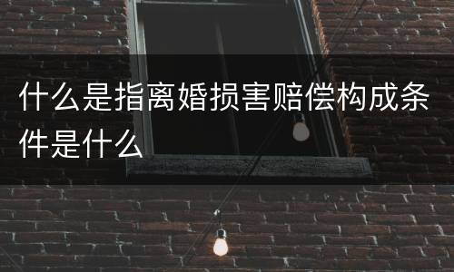 什么是指离婚损害赔偿构成条件是什么