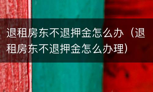 退租房东不退押金怎么办（退租房东不退押金怎么办理）
