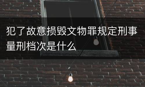犯了故意损毁文物罪规定刑事量刑档次是什么