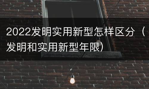 2022发明实用新型怎样区分（发明和实用新型年限）