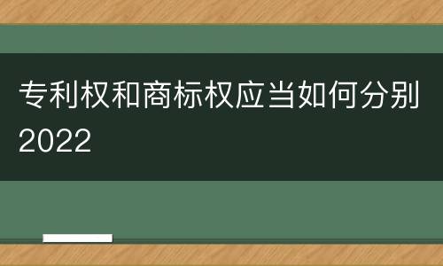 专利权和商标权应当如何分别2022