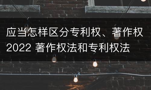 应当怎样区分专利权、著作权2022 著作权法和专利权法