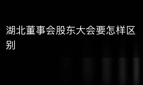 湖北董事会股东大会要怎样区别