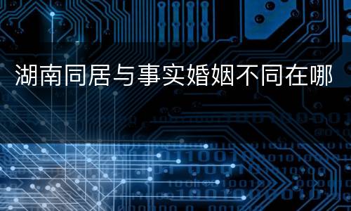 湖南同居与事实婚姻不同在哪