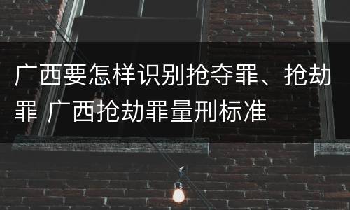广西要怎样识别抢夺罪、抢劫罪 广西抢劫罪量刑标准