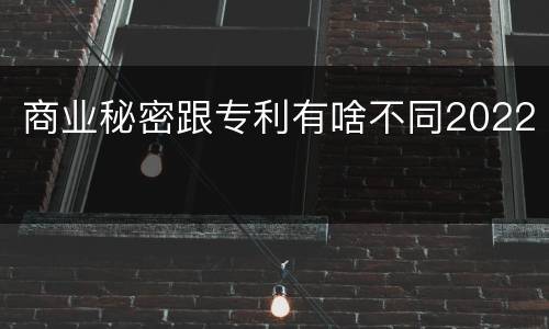 商业秘密跟专利有啥不同2022