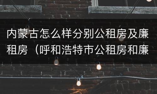 内蒙古怎么样分别公租房及廉租房（呼和浩特市公租房和廉租房的区别）
