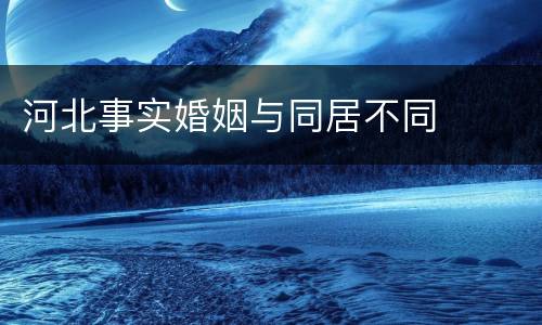 河北事实婚姻与同居不同