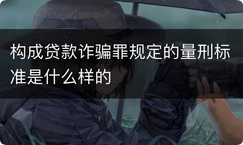 构成贷款诈骗罪规定的量刑标准是什么样的