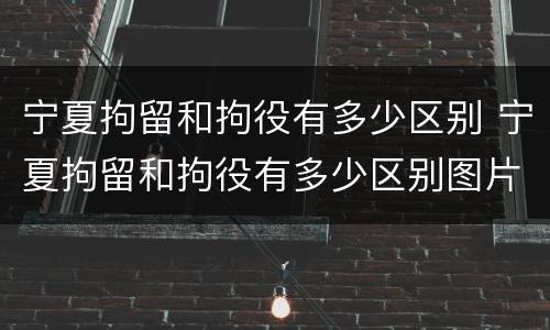 宁夏拘留和拘役有多少区别 宁夏拘留和拘役有多少区别图片