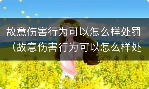 故意伤害行为可以怎么样处罚（故意伤害行为可以怎么样处罚呢）