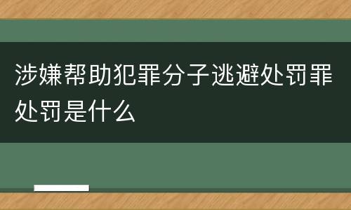 涉嫌帮助犯罪分子逃避处罚罪处罚是什么