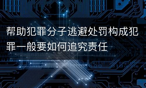 帮助犯罪分子逃避处罚构成犯罪一般要如何追究责任