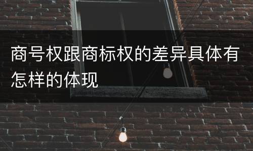 商号权跟商标权的差异具体有怎样的体现
