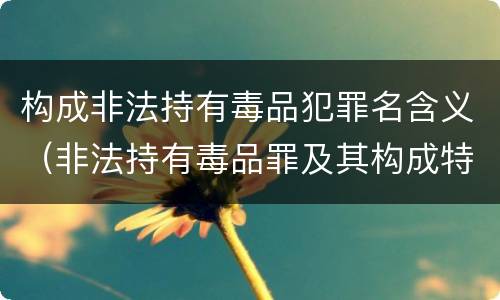 构成非法持有毒品犯罪名含义（非法持有毒品罪及其构成特征）