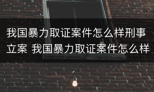 我国暴力取证案件怎么样刑事立案 我国暴力取证案件怎么样刑事立案