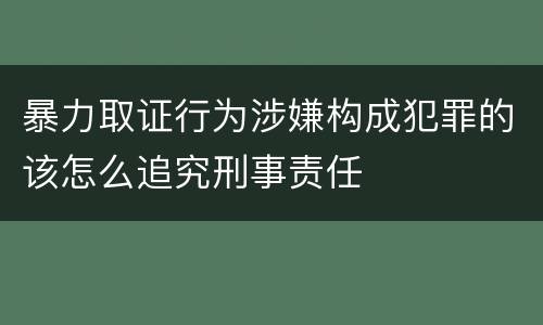 暴力取证行为涉嫌构成犯罪的该怎么追究刑事责任