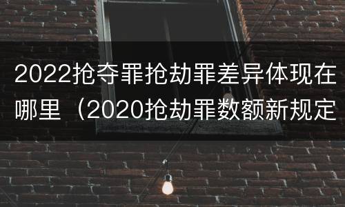 2022抢夺罪抢劫罪差异体现在哪里（2020抢劫罪数额新规定）