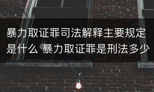 暴力取证罪司法解释主要规定是什么 暴力取证罪是刑法多少条
