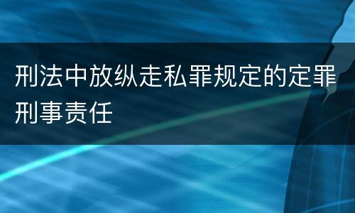 刑法中放纵走私罪规定的定罪刑事责任