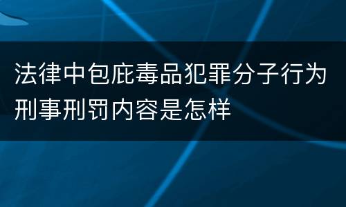 法律中包庇毒品犯罪分子行为刑事刑罚内容是怎样