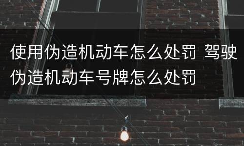 使用伪造机动车怎么处罚 驾驶伪造机动车号牌怎么处罚